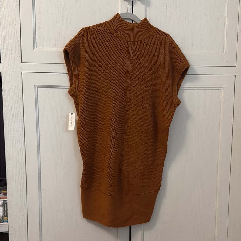 Anthropology Brown Sleeveless Knit Sweater Dress